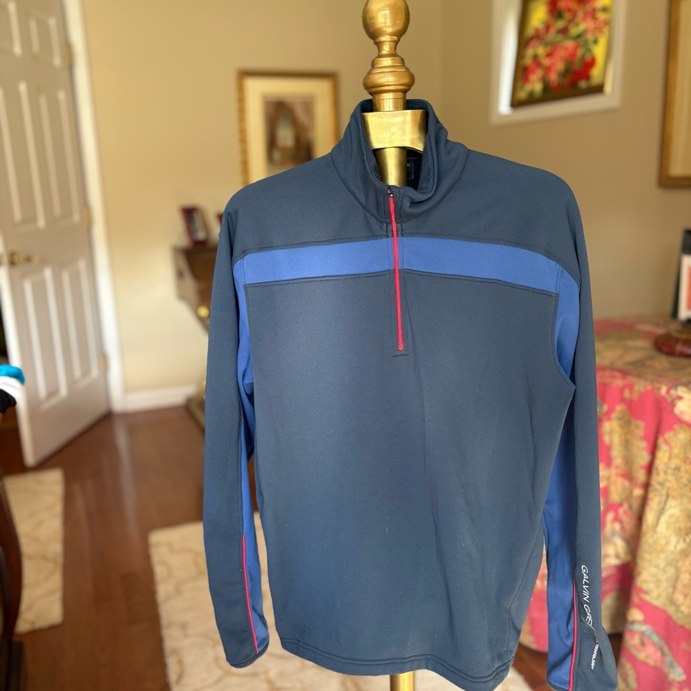 Men's Galvin Green 3/4 Zip tech base layer Blue and Navy